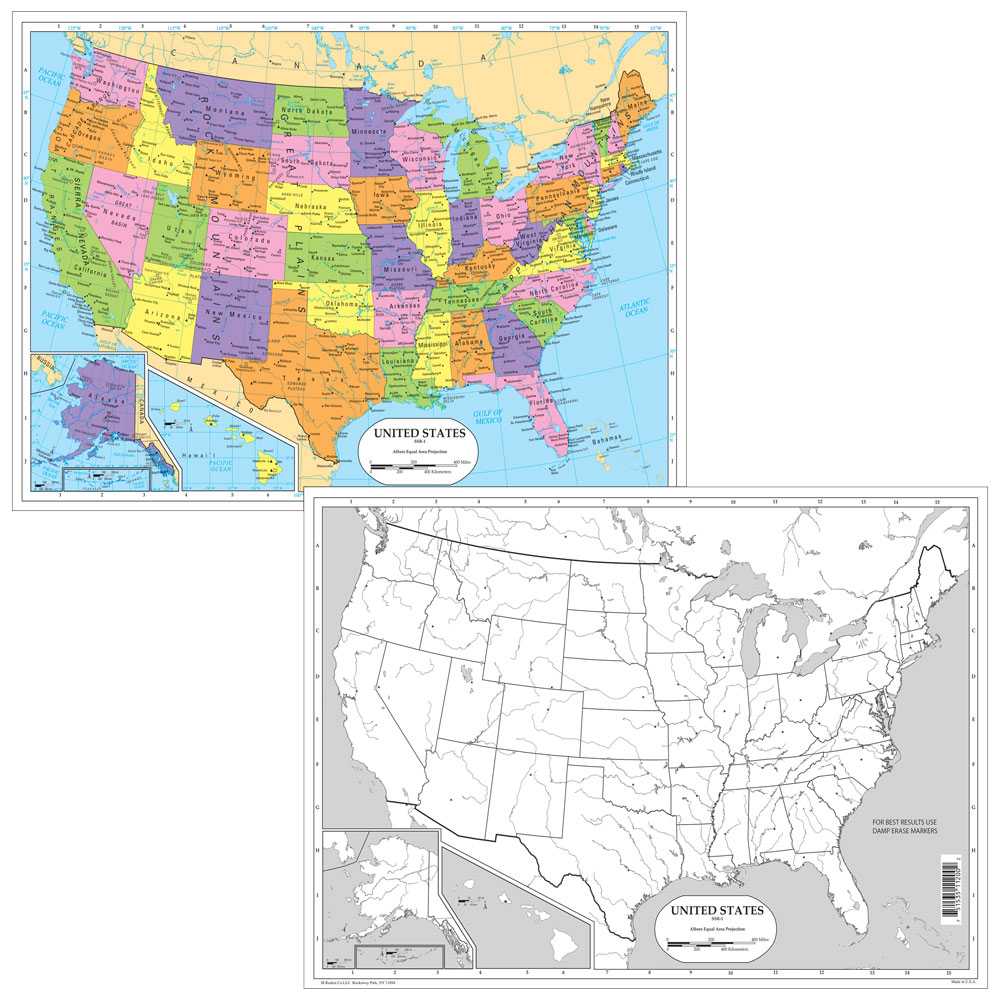 13" x 18" by American Geographics US and World Desk Map Laminated 