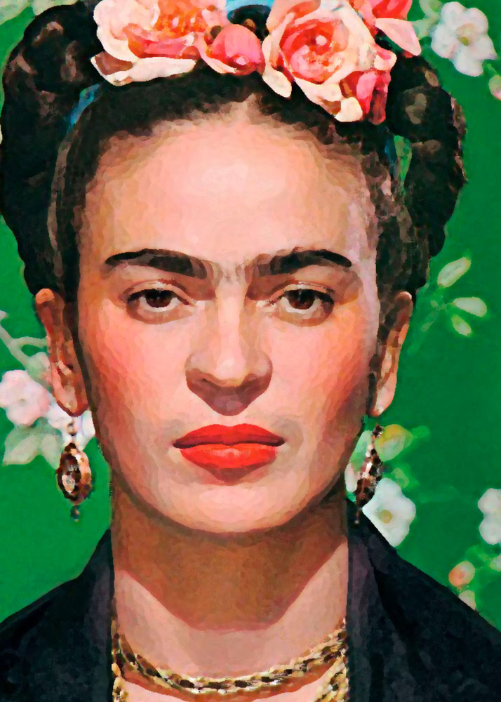 Soy Quien Soy Acrylic painting of Frida Kahlo.