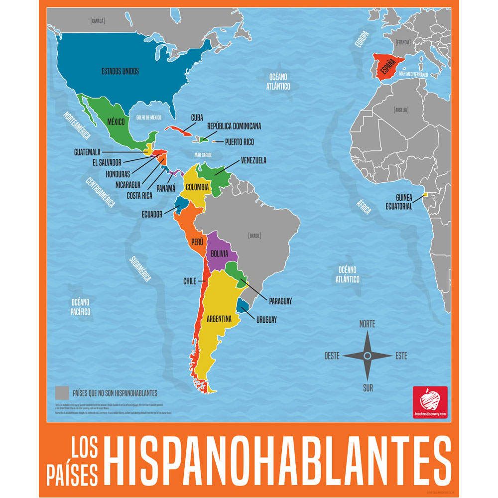 Map of Spanish-Speaking Countries Inside Spanish Speaking Countries Map Worksheet